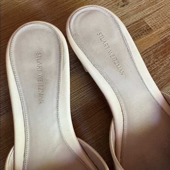 Stuart Weitzman Nude patent leather slide sandal size 8 - Picture 6 of 7